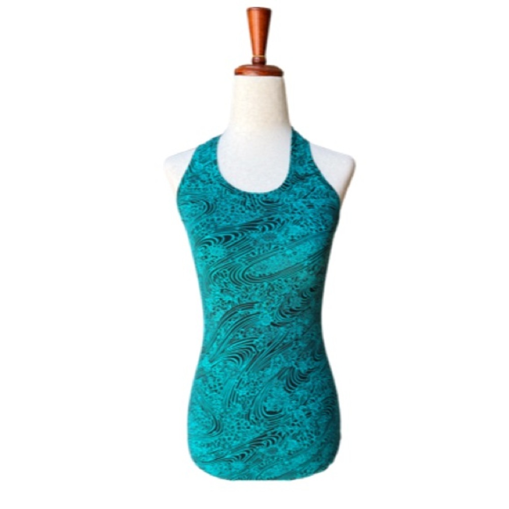 Lululemon green printed racerback tank top Size Small